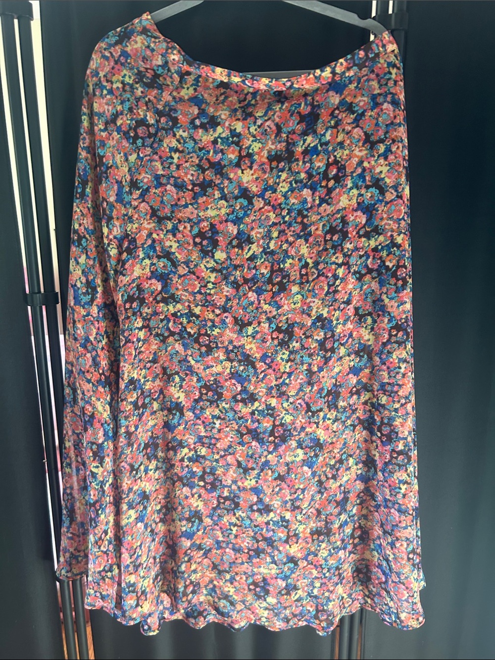 Decree Floral A-Line Skirt in Navy Multicolor
